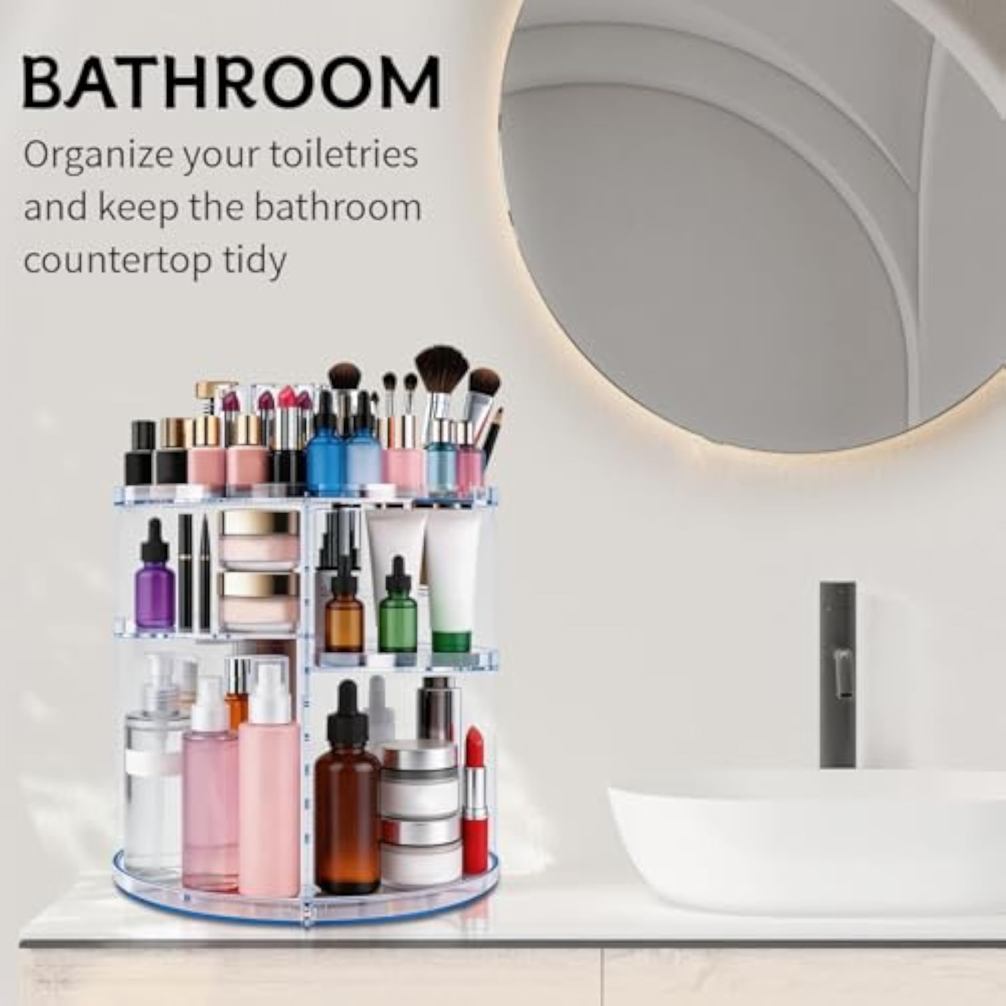 Rotating Makeup Organiser, 6-Tier Adjustable Cosmetic Storage
