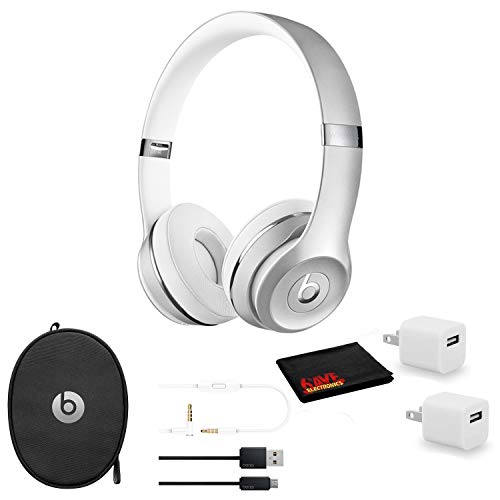 Beats by Dr. Dre Beats Solo3 Wireless On-Ear Bluetooth Headphones (Silver) - Kit with USB Adapter Cube