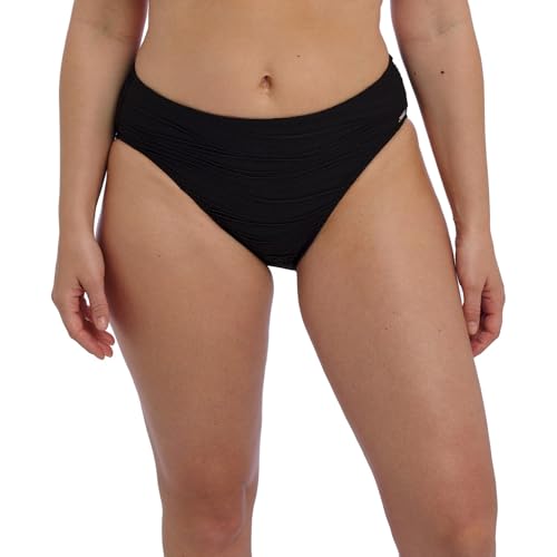 Fantasie Swim Calcinha feminina Beach Waves cintura média, Preto, M
