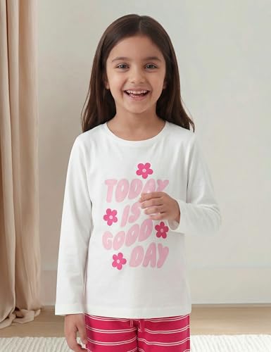 Image of Amazon Brand - Symbol Girls Girls Night Dress | 100% Cotton T-Shirt & Pyjama Set | Age 2-14 Years