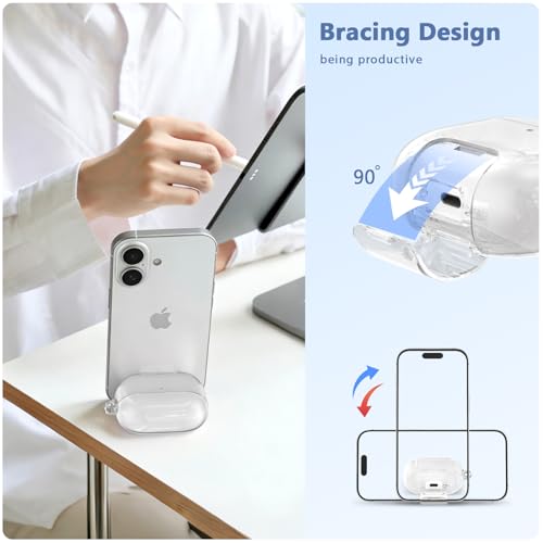 Image of Case for Airpods iPods Pro 3 Case 2025 with Phone Stand for Women-VISOOM Clear Air Pod iPod Pro3 Cases Cover Cute Girly Airpods Case Pro3 Bling Glitter AirPods Pro3 Cases Hard Shell with Keychain