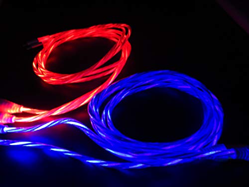 LAAGIE 4 PECES!LED Light Up Charging Cable Luminescent Lighting Charger Cord for Android System Smartphone, Samsung Galaxy S7 S7 Edge s6 s6 Edge S4 HTC LG Sony Xperia (4 PEECS)