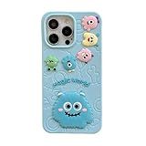 Soft Silicone Phone Case for Apple iPhone 13 Pro Max Blue Monster