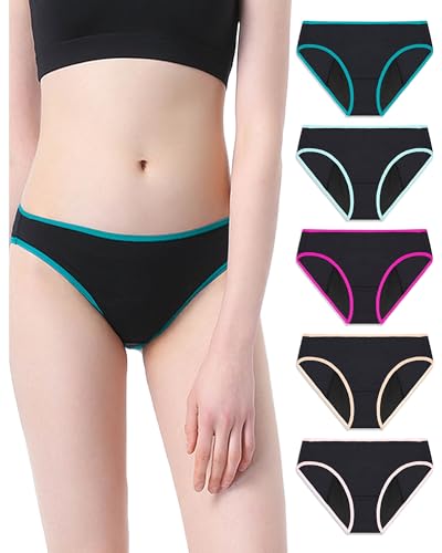 Neione Period Underwear Menstrual Panties High-Cut Cheeky Bikini Briefs Women Girls