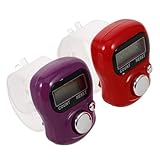VANZACK 2 Piezas Contador Digital de Dedos Portátil Unidades con Pantalla Electrónica Práctico y Fiable para Oración y Herramienta de Manual Sencilla y Clara Color