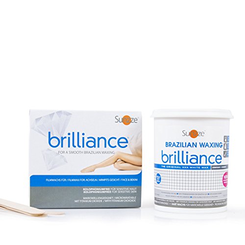 Brazilian Wax Brilliance 800ml, Intimenthaarung, Heisswachs auch für Mikrowelle geeignet, gratis 5 Spatel, Benutzung ohne Vliesstreifen