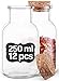 Set di 12 Vasetti Porta Spezie in Vetro da 250ml - Coperchio in Sughero - Barattoli per Spezie Ermetici - Con Etichette