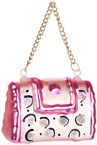 BRUBAKER Handtasche - Handbemalte Weihnachtskugel aus Glas - 7,5 cm...