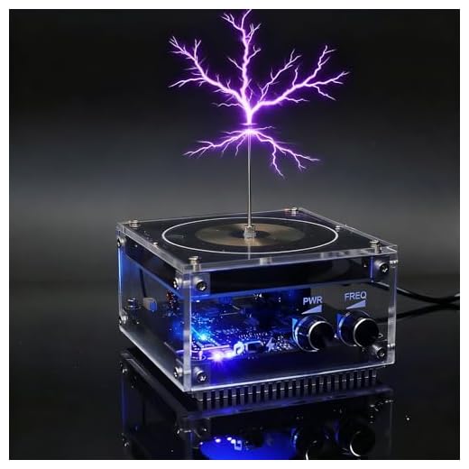 Ḅḷueṭooṭḥ Musical Tesla Coil, PEMENOL Touchable Artificial Lightning Spark Gap Arc Generator Desktop Decoration Arc Plasma Science Teaching Experiment Model