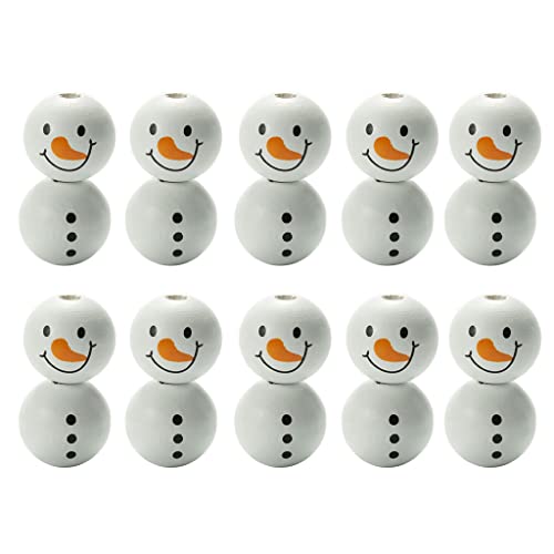 クリスマス木製ビーズ雪だるま木製ビーズガーランド作成用冬のクリスマスパーティー農家の装飾雪だるまアクセサリー