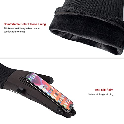lifcasual Luvas quentes de inverno Velo à prova de vento e tela sensível ao toque à prova d'água es