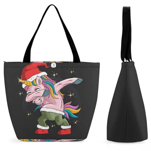 Sac de shopping pour voyage licorne hip hop grand volume 32.5cm