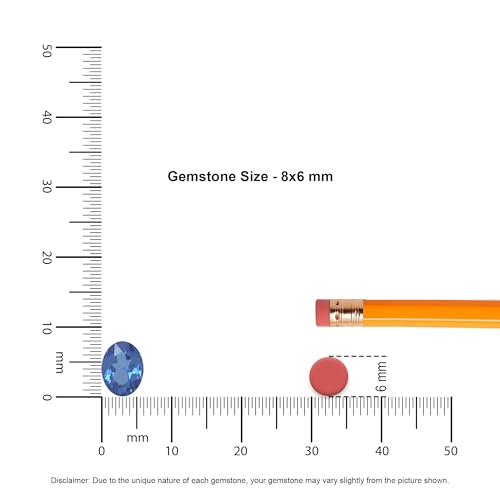 Natural 8x6mm Oval Kyanite Pendant Necklace for Women in Sterling Silver, Gemstone Gifts For Her Birthday, Anniversary, Graduation (Bezel-Set)3