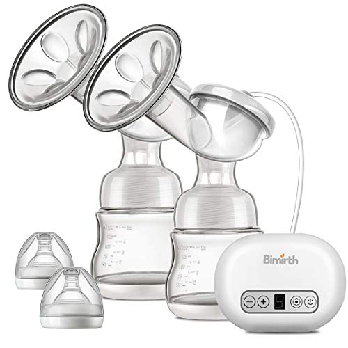 Bimirth Double Electric Breast Pump, 2 Modes/14 Levels of Suction for Fast & Comfortable Milk Expressing, Breastfeeding Milk Pump with Backflow Prevention, BPA Free, Double