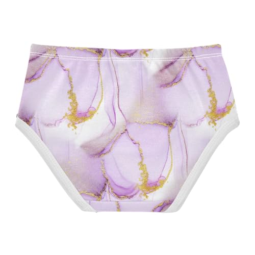 Joisal Pattern Toddler Underwear Floral 2t Cotton Little Girl Panties Lavender Purple White Gold Briefs Underpants2