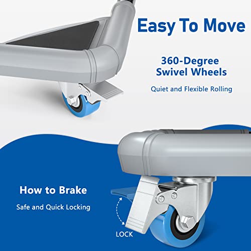 DAILYLIFE Rolo Móvel By-Carrinho De Eletrodomésticos Ajustável Com 4 Rodas De Travamento Para Gelade