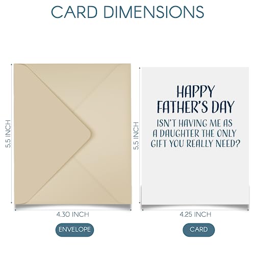 Modern Wit Funny Fathers Day Card, Fathers Day Card, Single 4.25 X 5.5 First Fathers Day Card With Envelope, Blank Inside, Happy Fathers’ Day Isn't Having Me As A Son The Only Gift You Need? #TOP1