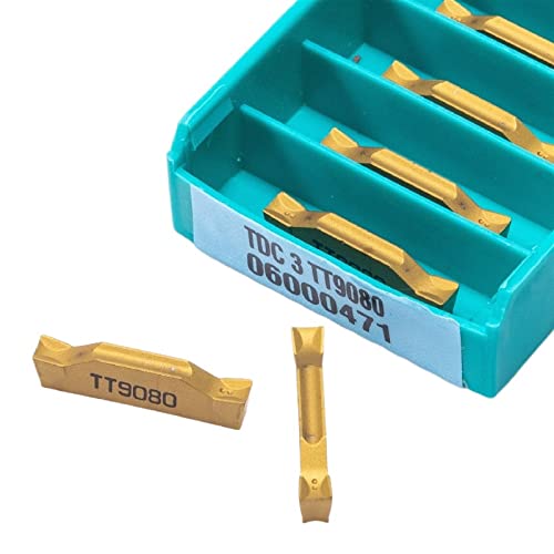 AALLYN Indexable Carbide Lathe Tool 10Pcs TDC2 TDC3 TT9030 TT9080 CNC Carbide Alloy Steel Processing Metal Turning Tool (Size : TDC3 TT9080)