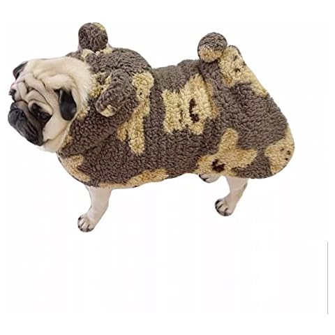 ZNZT Dog Clothes Warm Dog Clothes Winter Cute Bear Cloak Cat Hooded Sweater Soft Comfortable Puppy Pajamas Bulldog Jacket Dogs Or Cats Halloween Cover