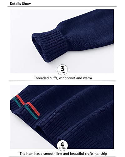 Boys Long Sleeve Sweater Pullover Turtleneck Sweater High Collar Crew Neck Casual Knit Cotton Warm Sweater4