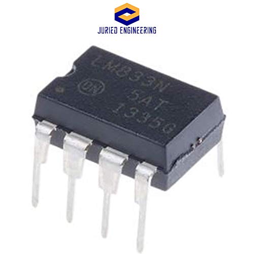 Juried Engineering ON Semiconductor LM833NG Dual High-Speed Audio Operational Amplifier Op-Amp IC with DIP Sockets Machined Round Contact Pins Holes Pitch 2.54mm DIP-8 Breadboard-Friendly (Pack of 2)