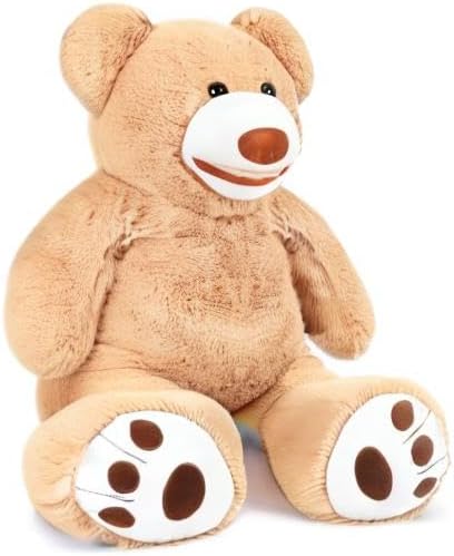 Miniatura 8 de JUCT Oso de peluche gigante lindo y grande de peluche para el día de San Valentín, para novia, novio y niños, 39 pulgadas (marrón, 39 pulgadas)