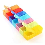 HJTYQS 7 Compartment Storage Box Practical Adjustable Plastic Case for Electronic Parts Screw Bead Rings Jewelry Display Organizer Tool