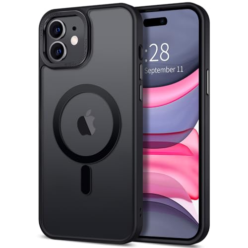 Hython Case for iPhone 11 Case Magnetic Translucent Matte Phone Cases 6.1″ [Compatible with MagSafe] Thin Slim Fit Shockproof Bumper Hard Protective Cover for Women Men Girls, Frosted Black