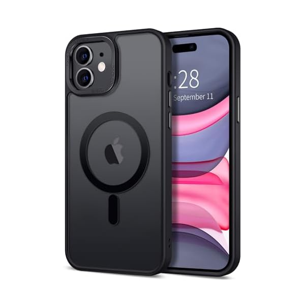 Hython Case for iPhone 11 Case Magnetic Translucent Matte Phone Cases 6.1″ [Compatible with MagSafe] Thin Slim Fit Shockproof Bumper Hard Protective Cover for Women Men Girls, Frosted Black