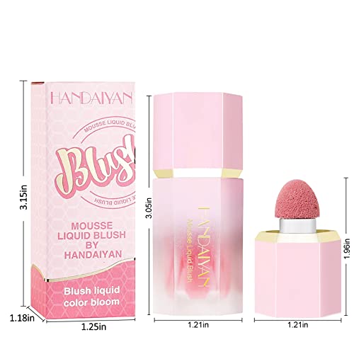 Cream Liquid Blush Makeup, Air Cushion Blush For Cheeks, Liquid Blush Beauty Wand With Sponge Tip, Lightweight, Velvet Mousse, Long-Lasting, Matte Silky Texture, Easy To Blend Blusher (#2 Rose) #TOP6