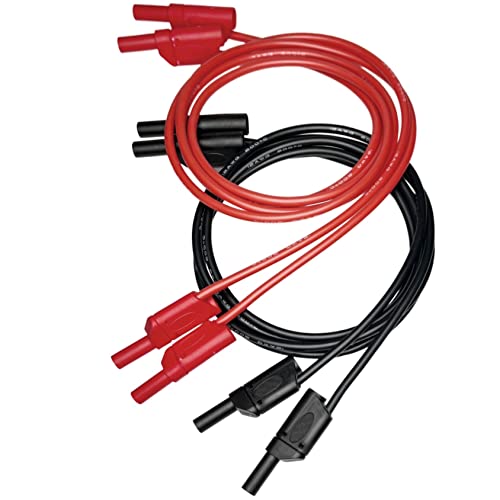 Image of CESS-212 Safety Banana Cable - 2 Pairs, 3 Feet Length, 12 AWG Soft Silicone, Male to Male Test Leads, Tinned Copper Wire for Secure Electrical Testing