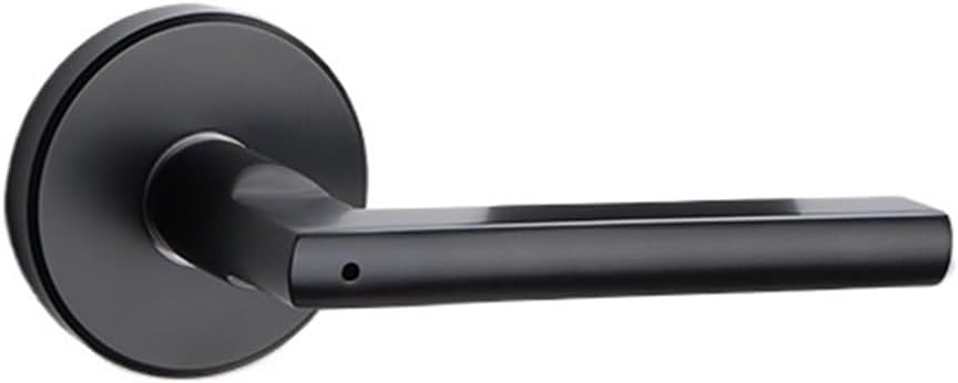 304 Stainless Steel Bathroom Lock Indoor Door Keyless Black Handle Household Press Reverse Button Mechanical(Matt Black)