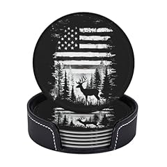 Us Flag Deer Forest Silhouette