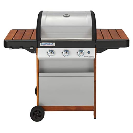 Campingaz Gas Bbq 3 Series Woody Lx - 3 Quemadores De Gas De Acero Inoxidable