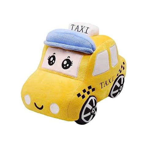 YONLIT Soft Plush Taxi Stuffed Car Toy Super Cute Yellow Truck Plushie Excellent Gifts for Kids or Birthday Party 10.6 Inches (Taxi) Cover