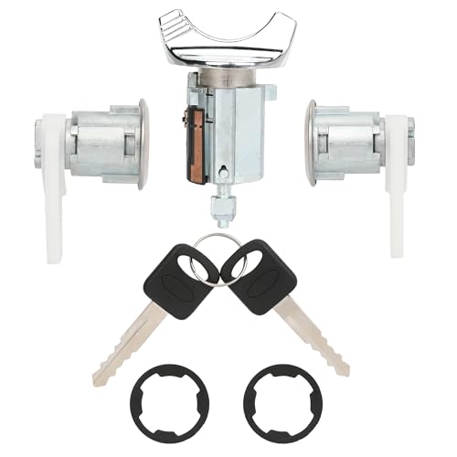 Door Lock Cylinders Set & Ignition Switch with Keys, for Ford F150/F250/F350 Pickup 1992-1995,Bronco 1992-1995, E150/250/350 Van 1992-1995, Ranger 1995, Replace Part Number C-42-150 DP-42-122