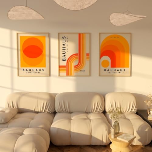 Affiches Bauhaus ARTINSPIRIO lot de 3 œuvres d'art abstrait rétro Weimar 1923 60x90cm