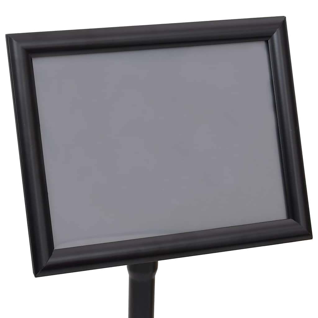 2er Set Plakatständer Schwarz, Höhenverstellbarer Infoständer aus Aluminium für Innen- und Außenbereich, Flexibler Kundenstopper für Messen und Verkaufsräume, 32,7 x 24 cm