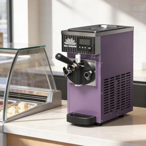QJJML Máquina De Helado Suave para El Hogar, Heladera De Sobremesa, Rendimiento De 4-5 Kg/H O 4,5-8 Kg/H, con Preenfriamiento | Limpieza Automática | Panel LCD Purple-3.5L