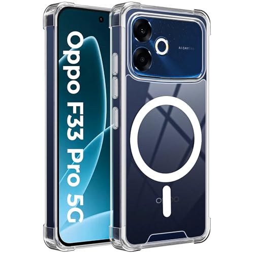 Image of A rtistque Clear Back Cover Case for Oppo F33 Pro 5G | Compatible with Mag-Safe | Premium Transparent Cover | Shockproof TPU Bumper | Slim Protective Design | Oppo F33 Pro Back Cover - Transparent