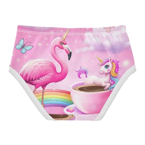 Cotton Girls Underwear Toddler Cute Pink Fantasy Flamingo Unicorn Panties Little Girl Bright Briefs Girls Undies 2t2