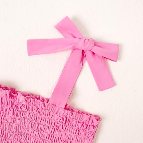 Magic Park Baby Toddler Girl Sleeveless Ruffle Dresses Child Summer Tiered Tie-Strap Beach Sundress Teen Casual A-Line Dress3