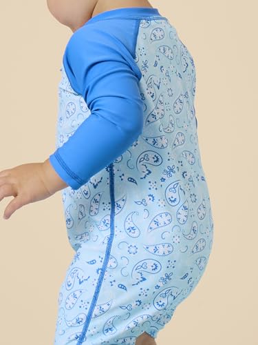 Image of RUGGEDBUTTS Baby /Toddler Boy Swimsuit, One Piece Zipper Rash Guard Sunsuit with UPF 50+ Sun Protection