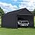 Caravan Canopy Domain 10 x 20 Foot Durable Sidewalls for Garage Carport Canopy Car Tent with Dual Zippers and Roll Up Door, Black (Sidewalls Only)