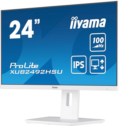 Monitor iiyama XUB2492HSU-W6 24 IPS 100Hz regulable en altura blanco 4
