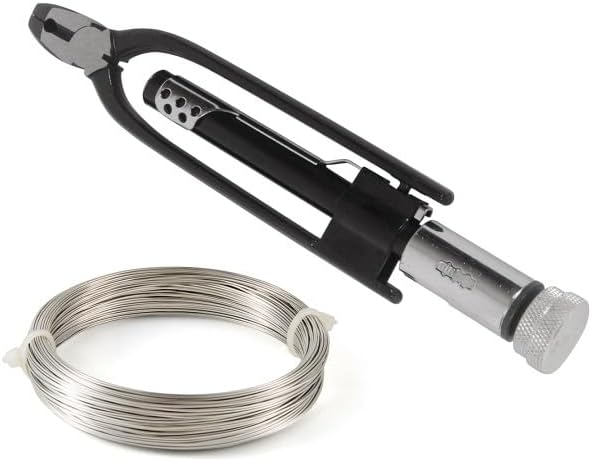 MOTO4U 6 Inch Reversible Wire Twister Pliers with 50Ft Stainless Steel Safety Wire,Safety Wire pliers,Left and Right Twists,w/Side Cutter&Serrated Jaws,for Vehicles Machinery and Aircraft