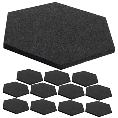 VANZACK 12Pcs Paneles Acústicos Hexagonales de Fieltro Tableros de Aislamiento Acústico para Oficina, Estudio, Habitaciones Autoadhesivos Bloqueadores de Ruido
