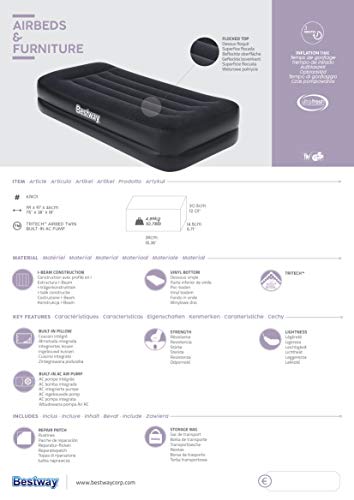 Colchão Inflável Solteiro Bestway Alto Premium TriTech com bomba de inflar elétrica embutida 220v #6