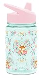 Simple Modern Kids Tritan Summit Sippy Cup for Toddlers - 12oz Plastic Baby Water Bottle for Girls and Boys - Fox and The Flower - Butterfly & Hearts