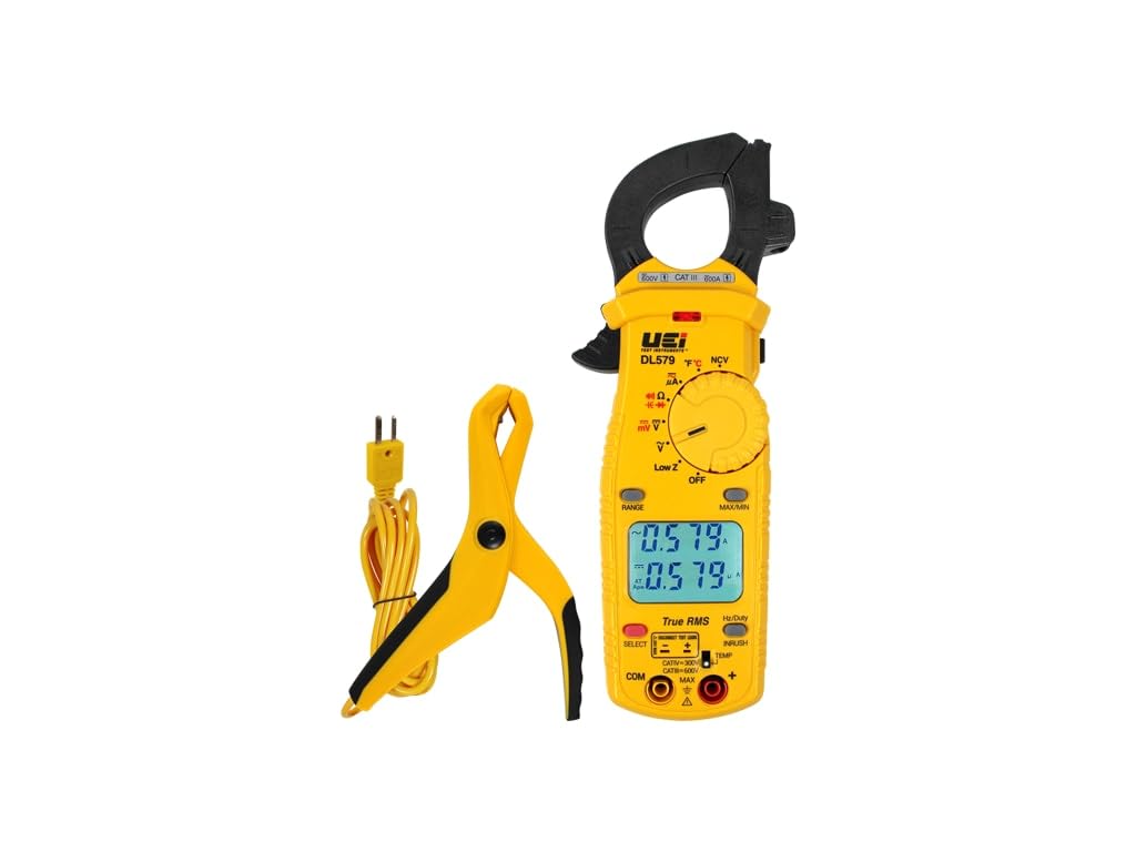 UEi DL579COMBO - 600A Dual Display TRSM-Clamp with Temp/Capacitance and ATTPC4 Clamp Probe